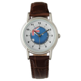 Australische Flagge - Klassischer Lederstreifen be Armbanduhr