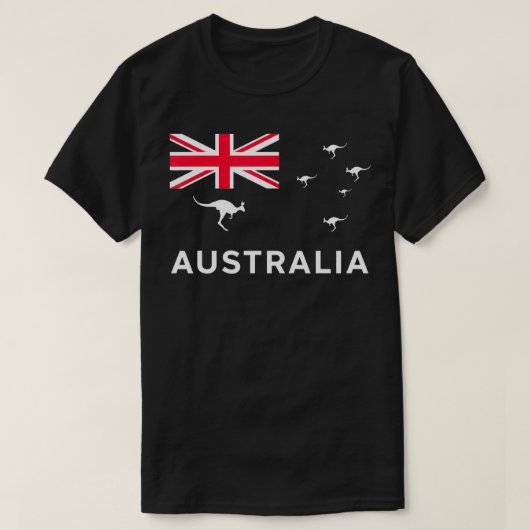 Australische Flagge mit Kangaroos Souvenir Geschen T-Shirt (Design vorne)