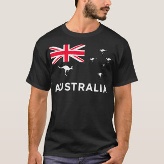 Australische Flagge mit Kangaroos Souvenir Geschen T-Shirt