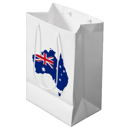 Australische Flagge Mittlere Geschenktüte (Vorderseite Schrägansicht)