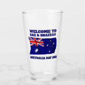 Australische Flagge Modern Aussie personalisiert B Glas (Vorderseite)