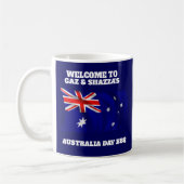Australische Flagge Modern Aussie personalisierte  Kaffeetasse (Links)