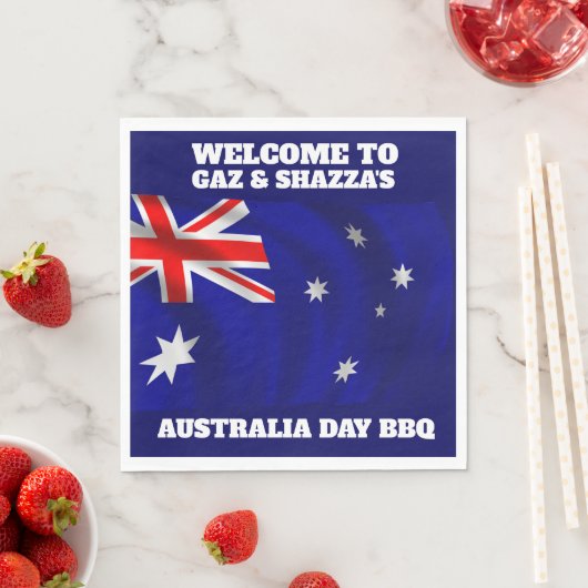 Australische Flagge Modern Aussie personalisierte  Serviette (Beispiel)