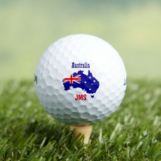 Australische Flagge Monogram Initials Golfball (Insitu T-Shirt)