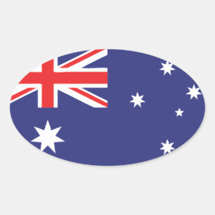 australische Flagge Ovaler Aufkleber