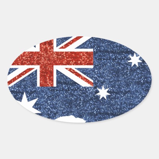 australische Flagge Ovaler Aufkleber (Vorderseite)