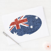 australische Flagge Ovaler Aufkleber (Umschlag)