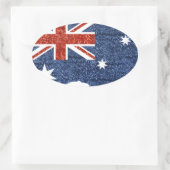 australische Flagge Ovaler Aufkleber (Tasche)