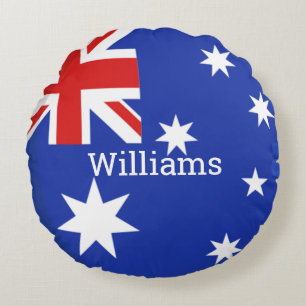 Australische Flagge Personalisiertes Rundkissen Rundes Kissen