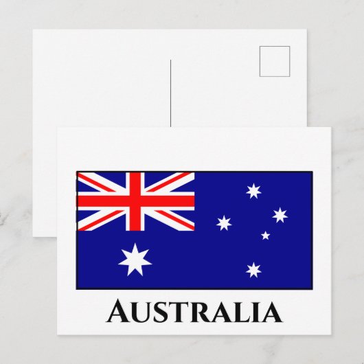 Australische Flagge Postkarte (Vorne/Hinten)