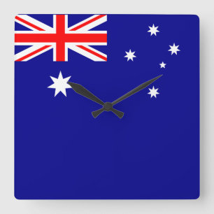 australische Flagge Quadratische Wanduhr