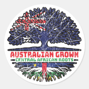 Australische Flagge - Roots Runder Aufkleber