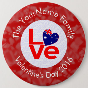 Australische Flagge Rot Buchstaben LOVE Flagge Per Button