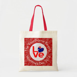Australische Flagge Rot Buchstaben LOVE Flagge Per Tragetasche