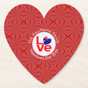 Australische Flagge Rote Buchstaben LOVE Flagge Pe Untersetzer