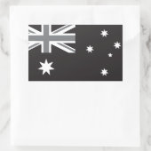 Australische Flagge Schwarz/Weiß Rechteckiger Aufkleber (Tasche)