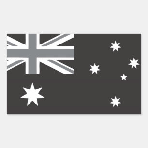 Australische Flagge Schwarz/Weiß Rechteckiger Aufkleber