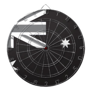 Australische Flagge Schwarzweiss Dartscheibe