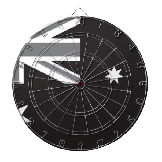 Australische Flagge Schwarzweiss Dartscheibe (vorne)