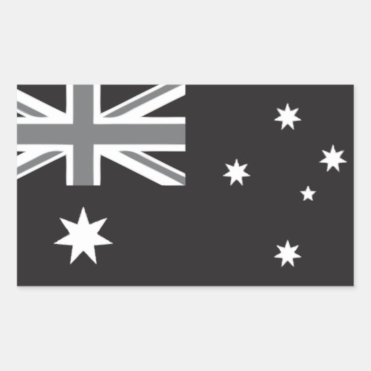 Australische Flagge Schwarzweiss Rechteckiger Aufkleber Zazzle De