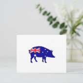 Australische Flagge - Schwein Postkarte (Stehend Vorderseite)