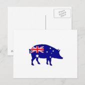 Australische Flagge - Schwein Postkarte (Vorne/Hinten)