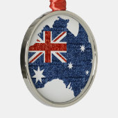 australische Flagge Silbernes Ornament (Rechts)