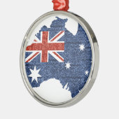 australische Flagge Silbernes Ornament (Links)