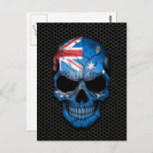 Australische Flagge Skull auf Steel Mesh Graphic Postkarte (Vorne/Hinten)
