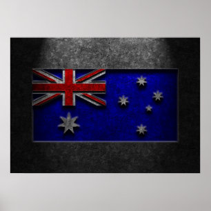 Australische Flagge Stone Textur Repost Poster