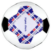 Australische Flagge Tiled Blue Personalisiert Fußball (Gedreht)