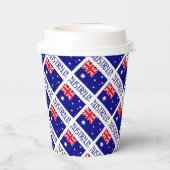Australische Flagge Tiled Blue Personalisiert Pappbecher (Rückseite)