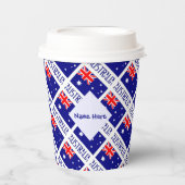 Australische Flagge Tiled Blue Personalisiert Pappbecher (Vorderseite)