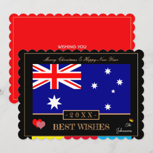 Australische Flagge und gutes neues Jahr/Beste Wün Feiertagskarte