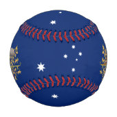 Australische Flagge und Wappen Patriotisch Baseball (Rückseite)