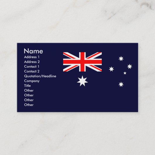 Australische Flagge Visitenkarte (Vorderseite)