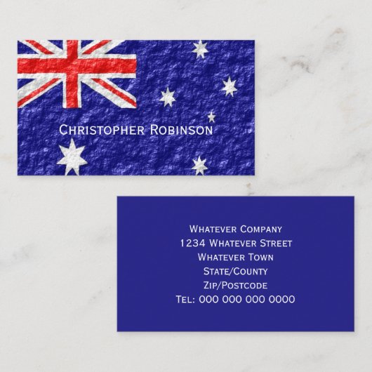 Australische Flagge Visitenkarte (Vorne/Hinten)