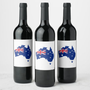 Australische Flagge Weinetikett