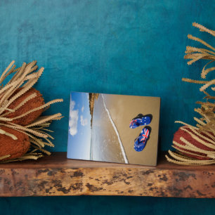 Australische Flaggen auf Strand   Südwales Fotoplatte