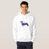 Australische Flaggen-Dackel Hoodie (Vorne ganz)