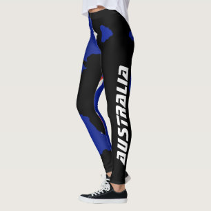 Australische Flaggendesign - Weißbriefe auf schwa Leggings