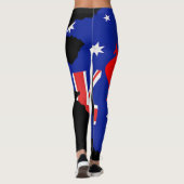 Australische Flaggendesign - Weißbriefe auf schwar Leggings (Rückseite)