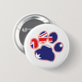 Australische Flaggenpaw Print Button (Vorne & Hinten)