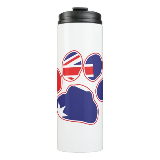 Australische Flaggenpaw Print Thermosbecher (Vorderseite)