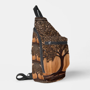 Australische Flora: Der Wattle-Baum-Holzdruck, Crossbody Bag