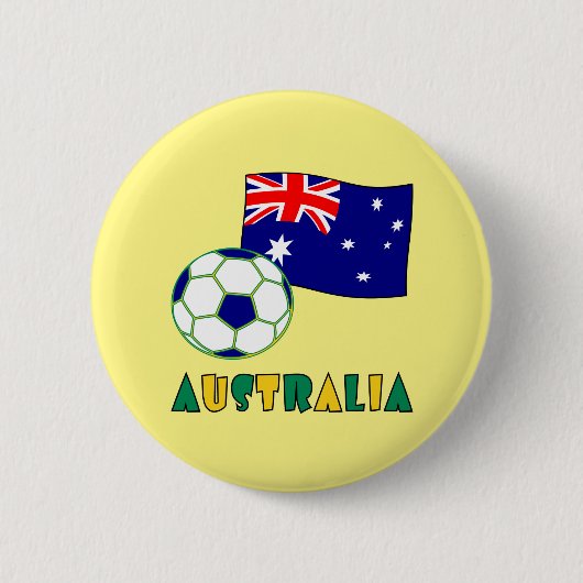 Australische Fußballball und Flagge 1 Button (Vorderseite)