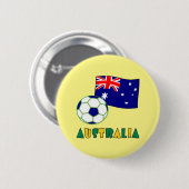 Australische Fußballball und Flagge 1 Button (Vorne & Hinten)