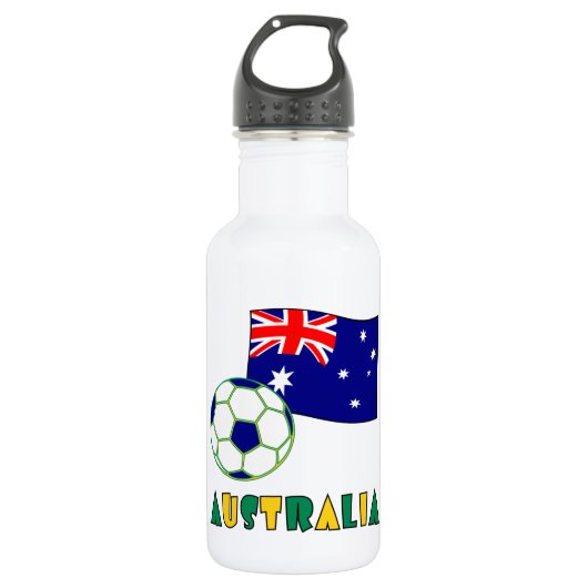 Australische Fußballball und Flagge Trinkflasche (Vorderseite)