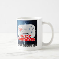 Australische Gamers-Fans, die Tasse trinken