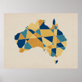 Australische Geometrische Retro-Karte Poster